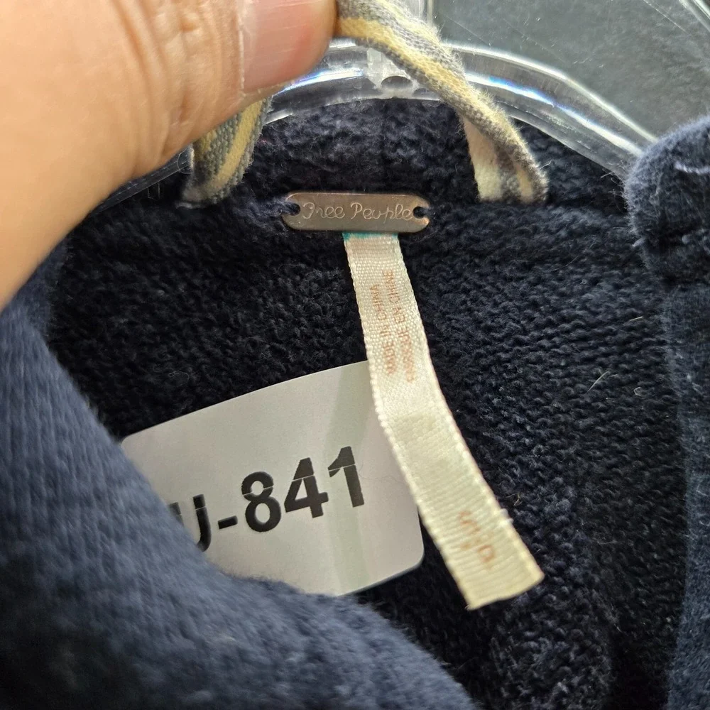 Free People Women Jacket Small Layer‎ Denim Hooded Weave Distress Teen Wolf
